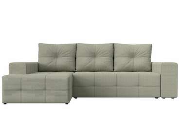 Угловой диван-кровать Перри серо-бежевого цвета левый угол