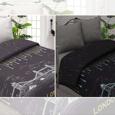 КПБ 'Insight' дуэт, поплин, 100% хлопок, пл. 118 гр./кв.м., 'Лондон'