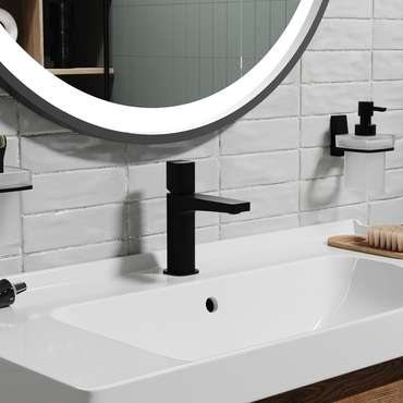 Смеситель для раковины WasserKRAFT Нуте (Nuthe) 9103, матовый чёрный
