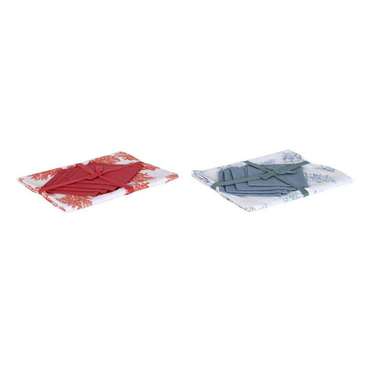 Скатерть и салфетки DKD Home Decor 150 x 150 x 0,5 см Синий Фуксия (2 штук)