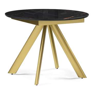 Раздвижной обеденный стол Галвестон черно-золотого цвета