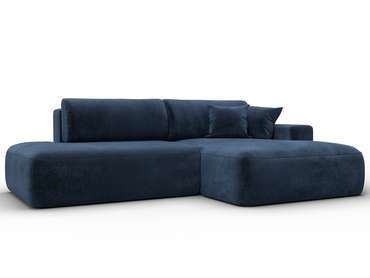 Угловой диван-кровать Лига 036 Модерн темно-синего цвета правый
