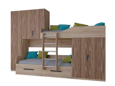 Двухъярусная кровать Лео 80х190 цвета Дуб Сонома-Орех