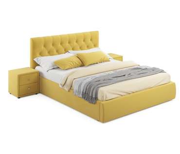 Кровать с подъемным механизмом и двумя тумбами Verona 160х200 синего цвета