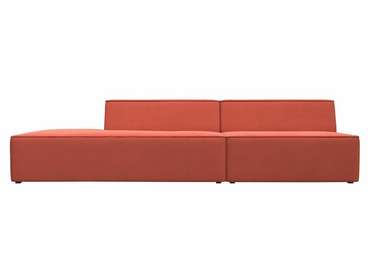 Прямой модульный диван Монс Модерн кораллового цвета левый