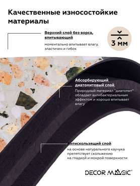 Коврик Rubber Terrazzo 50x80 бежево-розового цвета