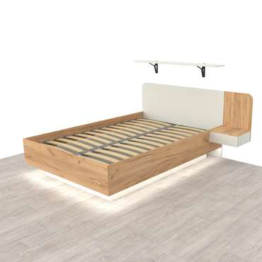 Кровать Астра 160х200 серо-бежевого цвета с подъемным механизмом и одним ящиком 