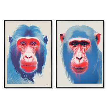 Набор из двух репродукций картин The Monkeys, 2024г.
