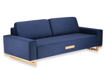 Прямой диван-кровать Лофт Комфорт темно-синего цвета