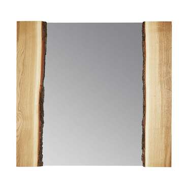 Зеркало настенное Дуб с корой с рамой из массива дерева
