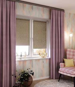 мини ролета Фрост 98х175 бежево-серый