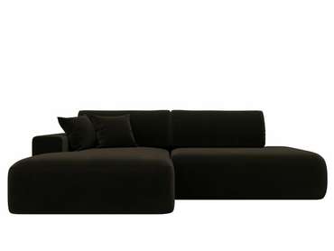 Угловой диван-кровать Лига 036 Модерн темно-коричневого цвета левый угол