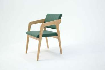 Стул-кресло Шадди бежево-зеленого цвета