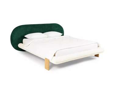 Кровать Softbay 160х200 с изголовьем зеленого цвета без подъемного механизма