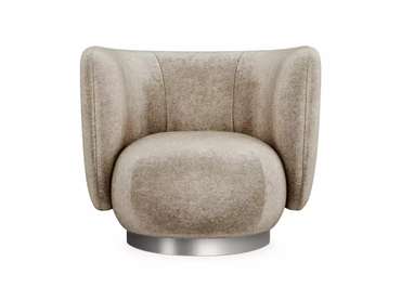 Кресло Lucca вращающееся коричневого цвета с серым основанием