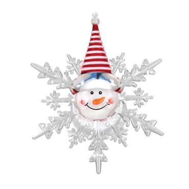 Фигурка Снеговик светодиодная на присоске разнцветная