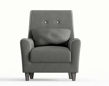 Кресло Мерлин в обивке из велюра темно-серого цвета