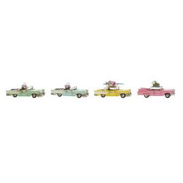 Декоративная фигура Жёлтый Синий Зеленый Розовый Автомобиль Vintage 25,8 x 10,5 x 9,5 cm (4 штук) (4 Предметы)