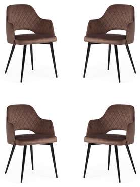 Комплект из четырех стульев Valkyria коричневого цвета