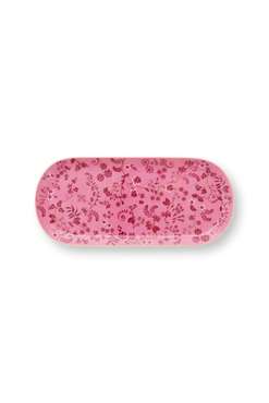 Блюдо для торта прямоугольное Jolie Flowes Pink розового цвета