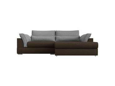 Угловой диван-кровать Пекин серо-коричневого цвета угол правый