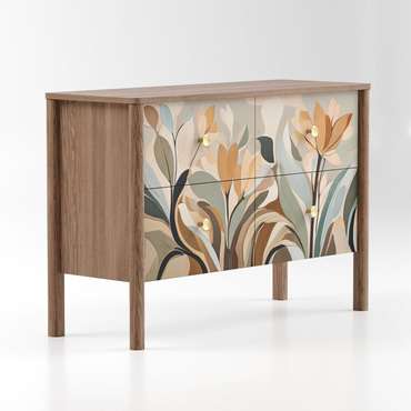 Комод Bergen BG031 светло-коричневого цвета с принтом