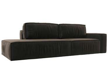 Прямой диван-кровать Прага модерн коричневого цвета подлокотник справа