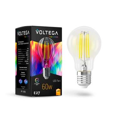 Лампочка Voltega 7154 General purpose bulb E27 7W High CRI Crystal грушевидной формы
