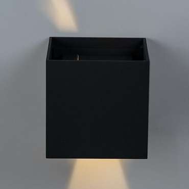 Уличный настенный светодиодный светильник из металла черного цвета