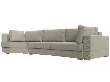Угловой диван-кровать Лига 026 серо-бежевого цвета левый угол
