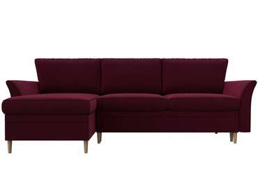 Угловой диван-кровать София бордового цвета левый угол