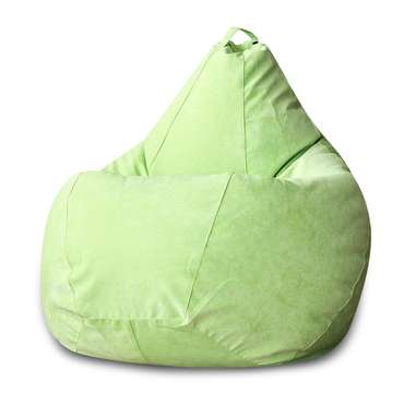 Кресло-мешок Груша L в обивке из микровельвета салатового цвета