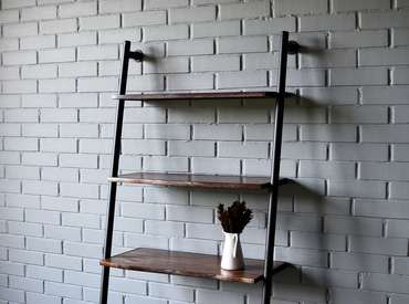 Стеллаж Ladder черно-коричневого цвета