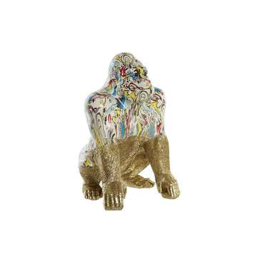 Декоративная фигура 28,5 x 26,5 x 41 cm Позолоченный Разноцветный Горилла
