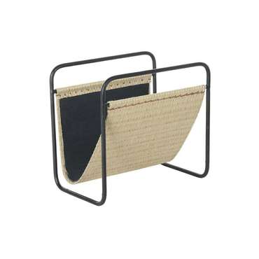 Полка для журналов 39 x 26 x 36 cm Натуральный Чёрный Металл