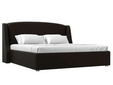 Кровать Лотос 180х200 темно-коричневого цвета с подъемным механизмом (экокожа)