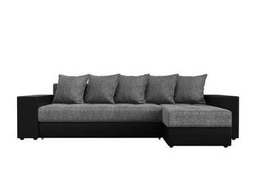 Угловой диван-кровать Дубай серо-черного цвета правый угол