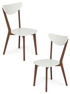 Комплект из двух стульев Макси бело-коричневого цвета