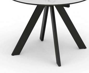 Раздвижной обеденный стол бело-черного цвета 