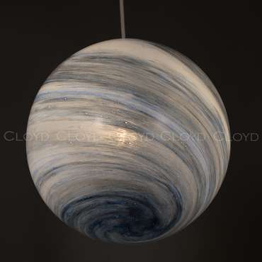 Подвесной светильник Cloyd LAPETUS P1 / ?15 см - хром - синее стекло