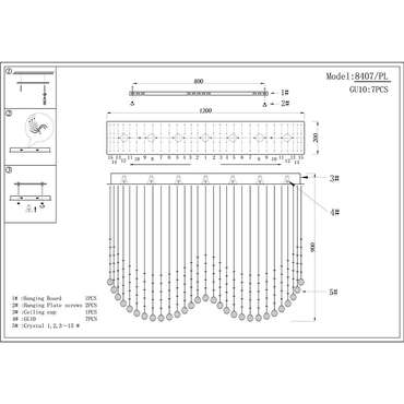 Светильник потолочный Newport 8400 Catrin 8407/PL chrome
