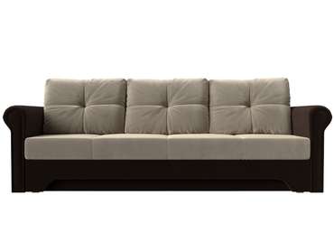 Прямой диван-кровать Европа бежево-коричневого цвета