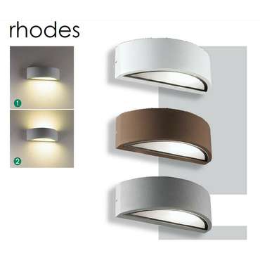 Уличный настенный светильник Rhodes коричневого цвета