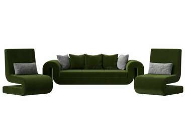 Набор мягкой мебели Волна 1 зеленого цвета
