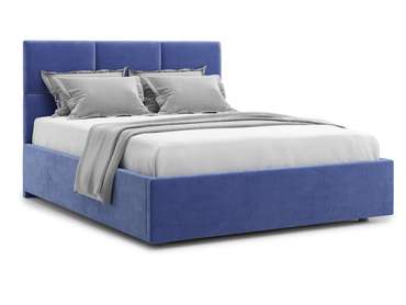 Кровать Bolsena 140х200 синего цвета с подъемным механизмом 