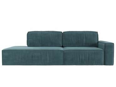 Прямой диван-кровать Прага модерн бирюзового цвета подлокотник справа