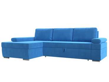 Угловой диван-кровать Канкун голубого цвета левый угол