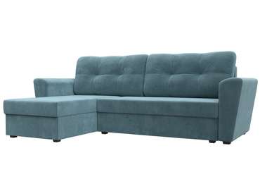 Угловой диван-кровать Амстердам лайт бирюзового цвета левый угол