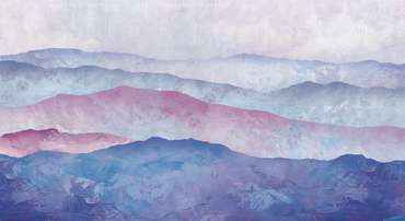 Фотообои Красочные горы в сине-розовых цветах