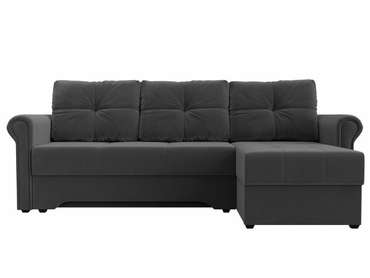 Угловой диван-кровать Леон серого цвета правый угол